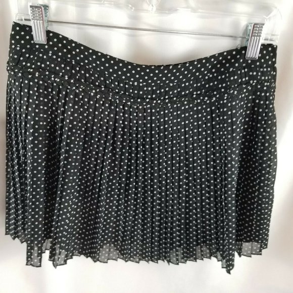 Amy Wear Girls Black & White Pleated Polka dot Swing Sheer Skirt Size 16 w/slip - Picture 1 of 8